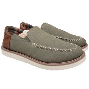 Sanuk Men Cozy Vibe Low SM Collapsible Heel Slippers Size US 13 Stone Grey Green